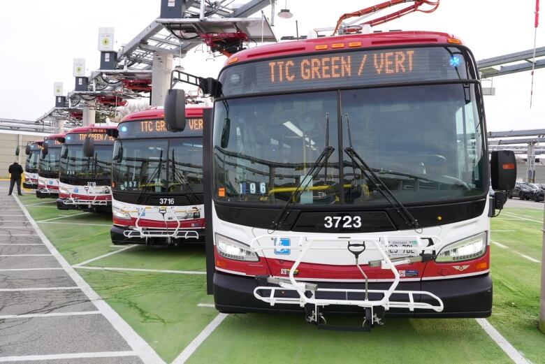 TTC electric bus charging pantographs