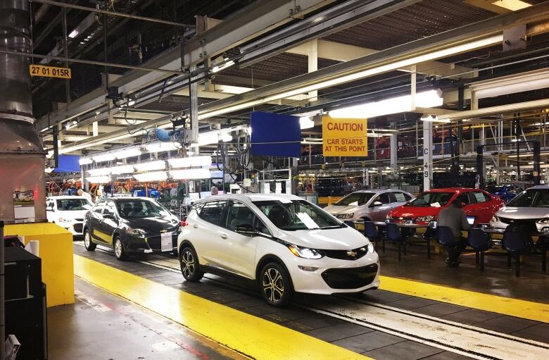 A Chevy Bolt rolls off the line at a GM facility in Michigan.