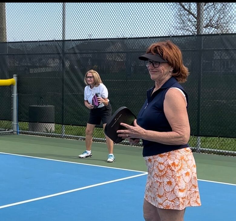 Daphne Reid, left, and Malinda Hebert are local pickleball organizers.