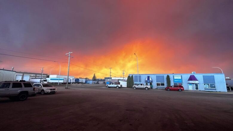 A view of one of the wildfires in Alberta.