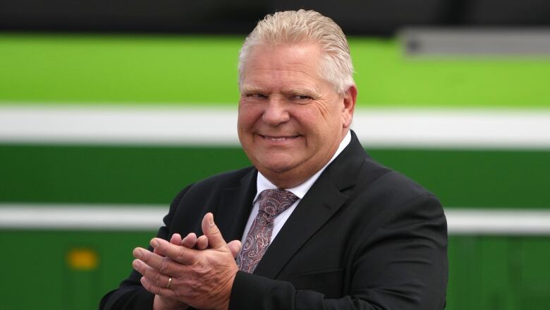 Ontario Premier Doug Ford attends a news conference at Bramalea GO Station, in Brampton, on Thursday May 11, 2023. THE CANADIAN PRESS/Chris Young