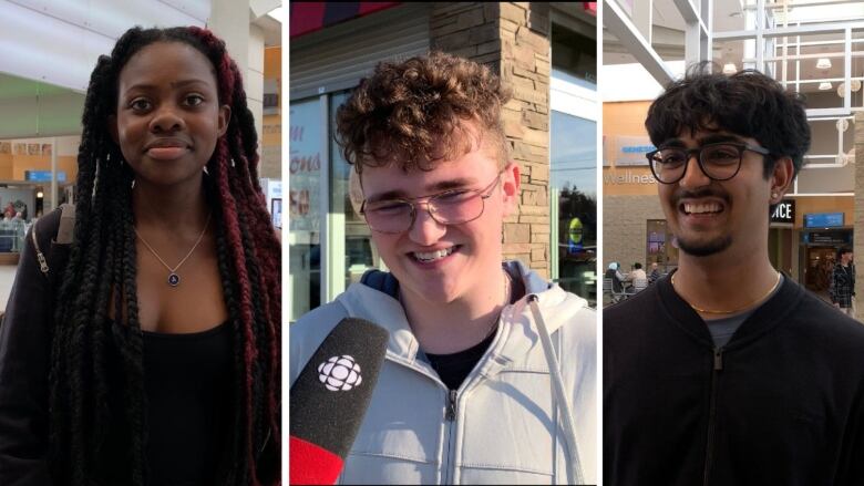 Three teenagers smile at the camera.