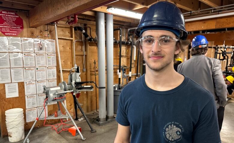 Grade 12 student Nicholas Schneider is taking part in OYAP to learn how to become a plumber.