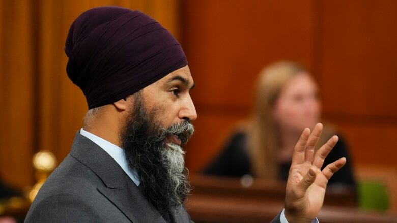 A man in a gray suit speaks in the House of Commons.