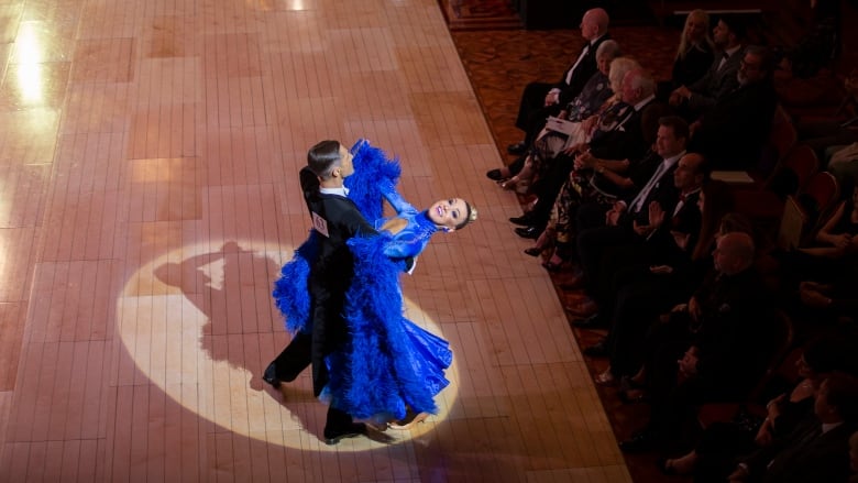 Dancers Nikita Druzhynin and Virginie Primeau perform the tango together.