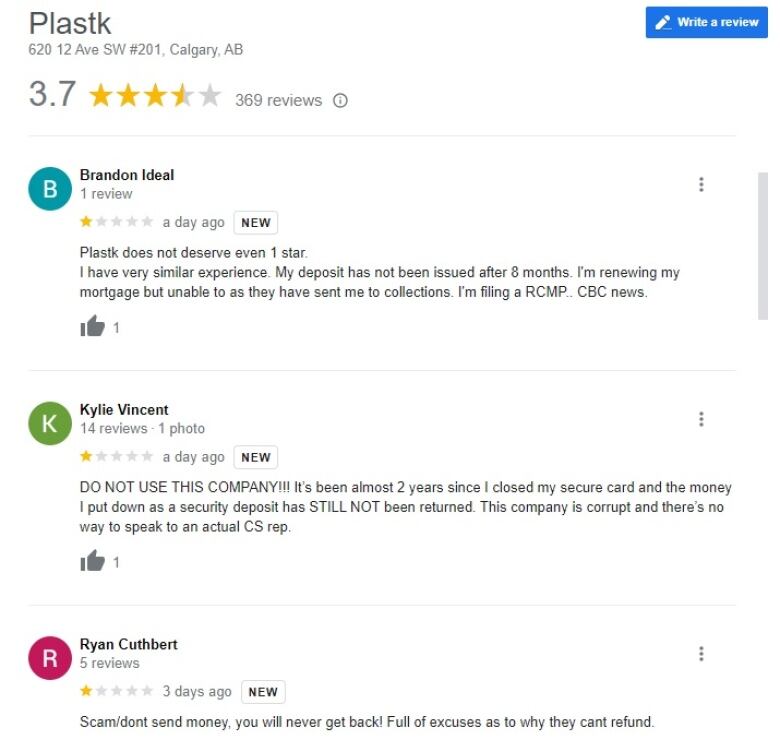 A Google reviews screen grab shows two reviews, the first from a poster calling themselves Brandon Ideal that gives one star and says 