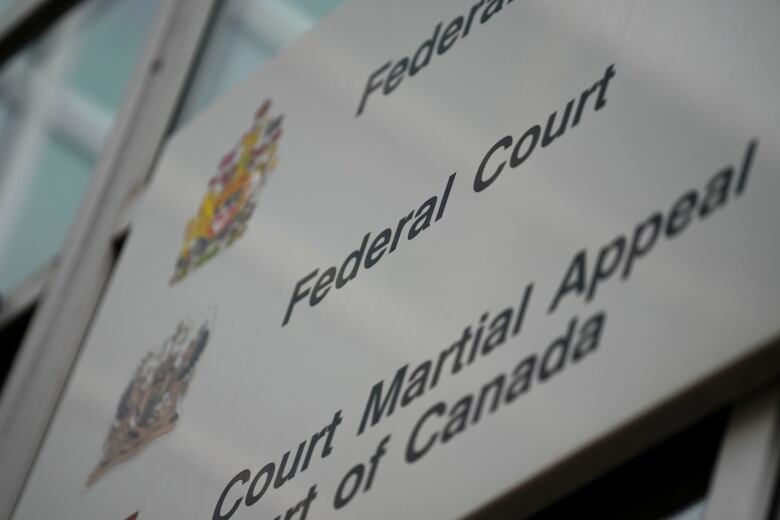 A sign for Federal Court is pictured in Ottawa on Monday, Dec. 5, 2022. 