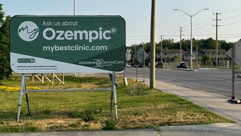 A billboard advertising Ozempic