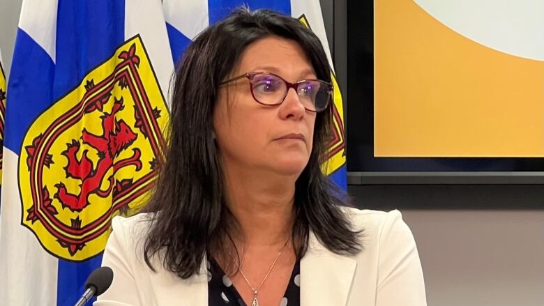 Nova Scotia Health Minister Michelle Thompson is shown at a news conference in Halifax on Thursday, June 22, 2023.