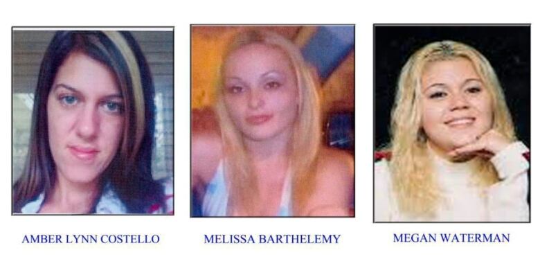 This composite image shows three photos of people with their names, reading, from left to right, Amber Lynn Costello, Melissa Barthelemy and Megan Waterman.