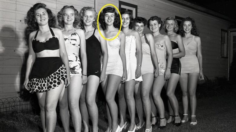 Betty Hogg, fourth from left, came third in the West Lorne Beauty Contest. The photo was featured in the St. Thomas Times-Journal on July 29, 1949.