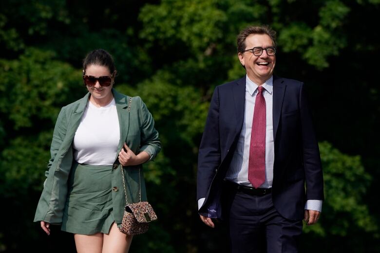 Jonathan Wilkinson arrives for a cabinet swearing-in ceremony at Rideau Hall in Ottawa on Wednesday, July 26, 2023. THE CANADIAN PRESS/Adrian Wyld