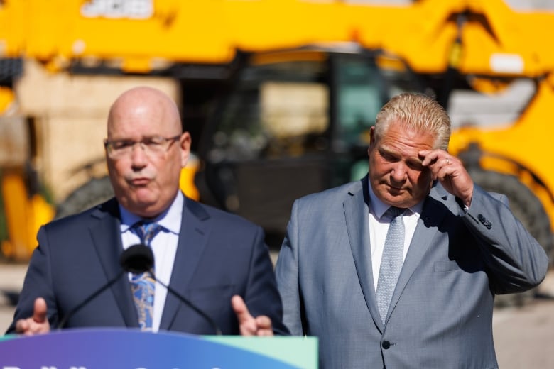 Ontarios minister of housing Steve Clark and Premier Doug Ford.