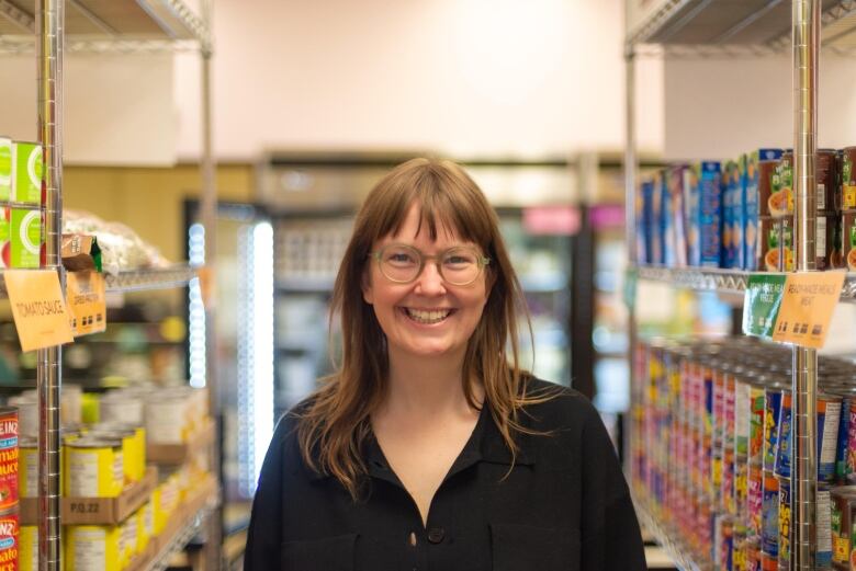 Erin O'Neil pictured in the Campus Food Bank