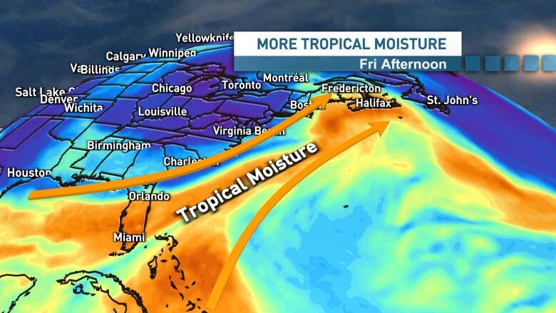 Another conveyor belt of tropical moisture arrives in the region on Friday.