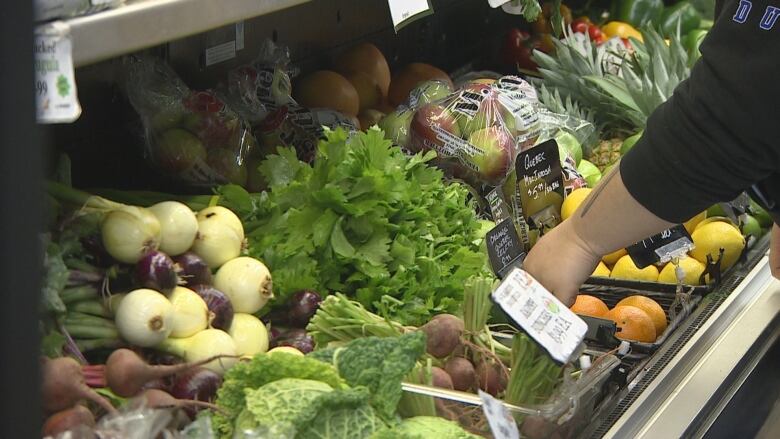 arm, vegetables, grocery store