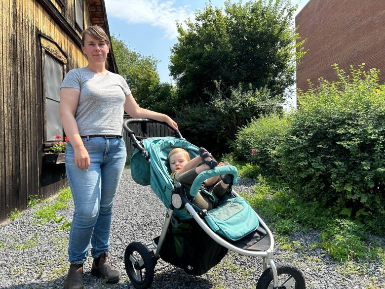 woman with stroller