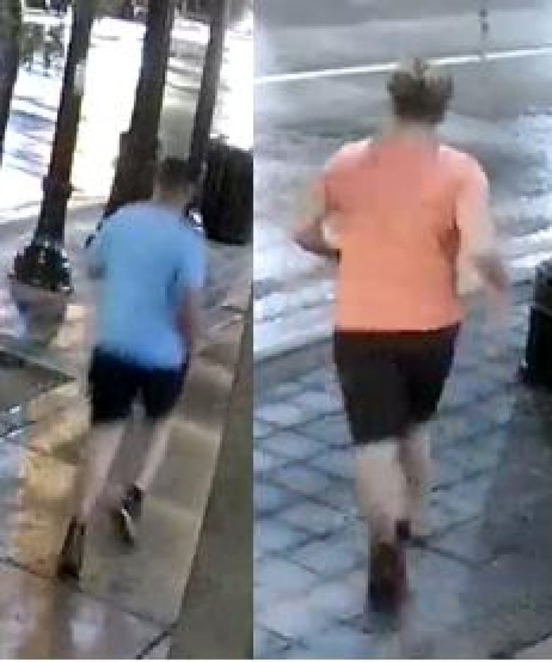 Images of men running, blue shirt on the left, orange shirt on the right