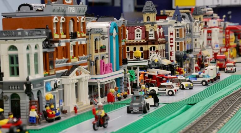 A town made up of Lego