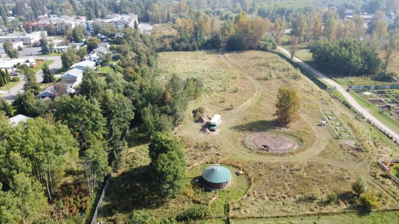 A yurt in a pasture