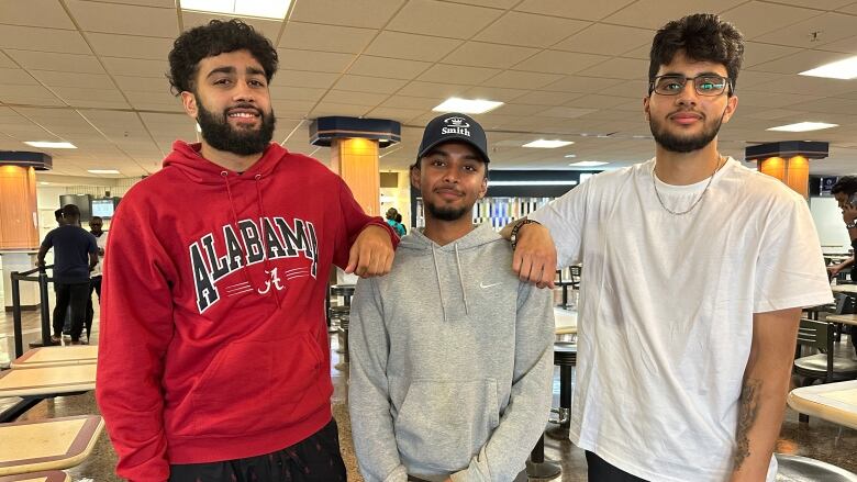 From left to right: Friends Parveer Sekhon, Ameya Patel, and Ishaan Aujla say ChatGPT can be a helpful resource to filter information, but in the long-run using the AI tool to cheat on assignments won't work too well. 