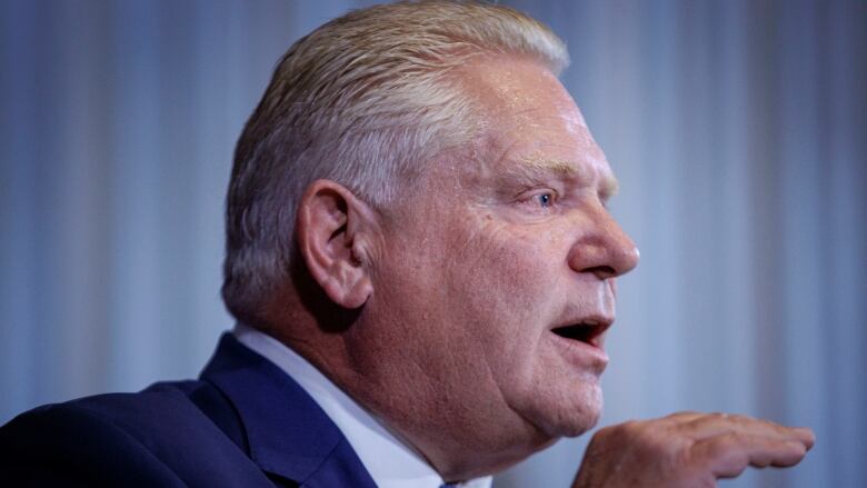 Premier Doug Ford holds a press conference following the announcement of a cabinet shuffle, at Queens Park in Toronto on Sept. 5, 2023.