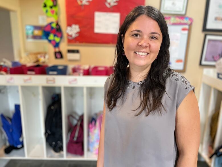 Woman standing in a daycare.