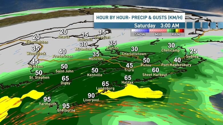 The first rain bands and gusts of wind are set to arrive overnight Friday and into the early morning hours of Saturday.