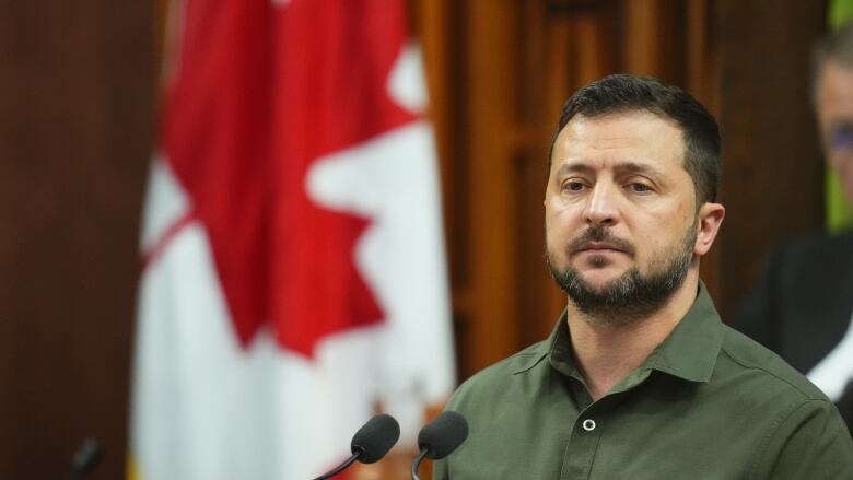 Ukrainian President Volodymyr Zelenskyy delivers a speech in the House of Commons in Ottawa on Friday, Sept. 22, 2023. 