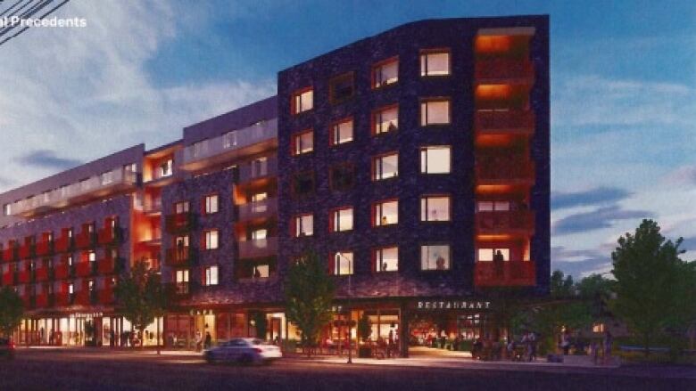 A concept design for a proposed apartment complex in Fredericton.