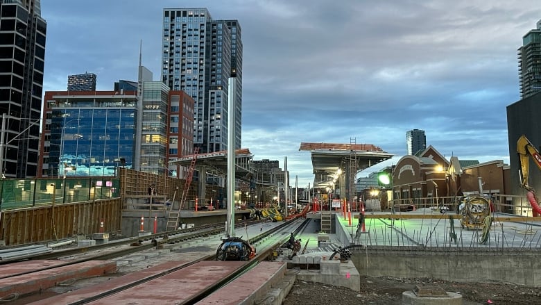 A closed train station is pictured