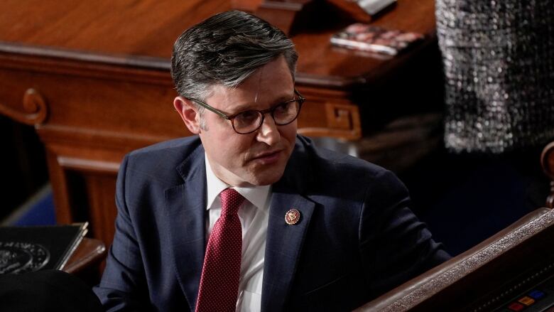 U.S. Rep. Mike Johnson is seen at the U.S. Capitol on Wednesday, ahead of a vote to pick a new Speaker of the U.S. House of Representatives.