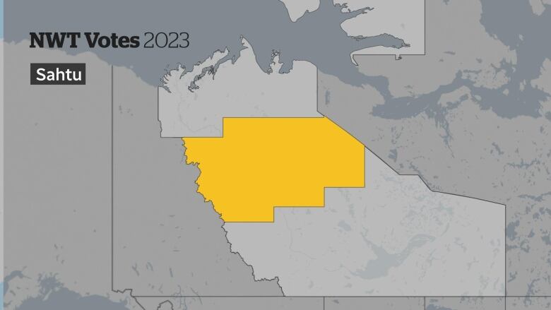 A map of the Sahtu electoral district for the 2023 election.