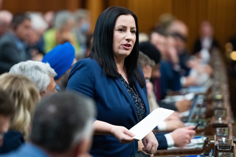 Conservative MP Shannon Stubbs rises during Question Period in the House of Commons on Parliament Hill in Ottawa, on Wednesday, May 17, 2023. THE CANADIAN PRESS/Spencer Colby