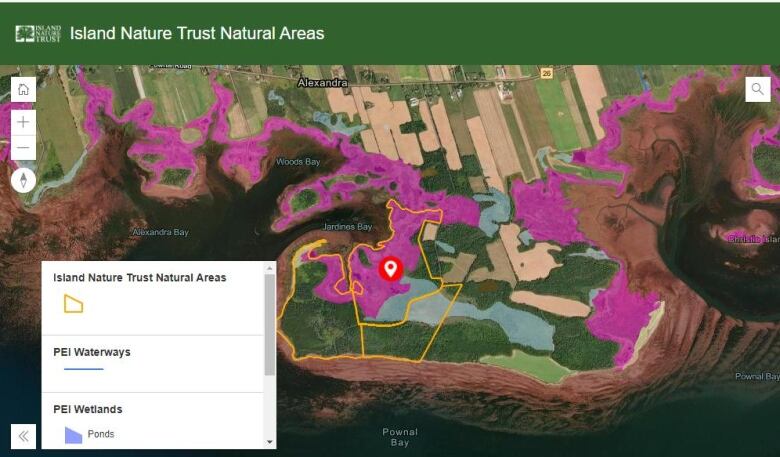 This map on the Island Nature Trust site shows the parcels of land on Crown Point now protected from development, outlined in yellow.  