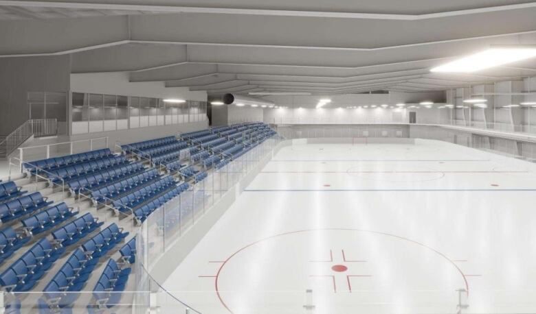 Rendering of rink at new Simmons Sport Centre.