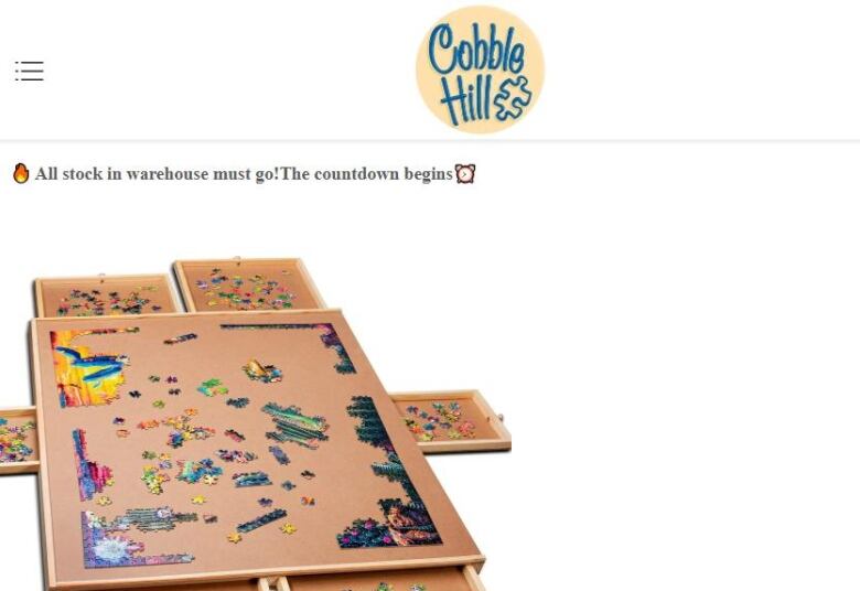 A website with the Cobble Hill puzzle logo.