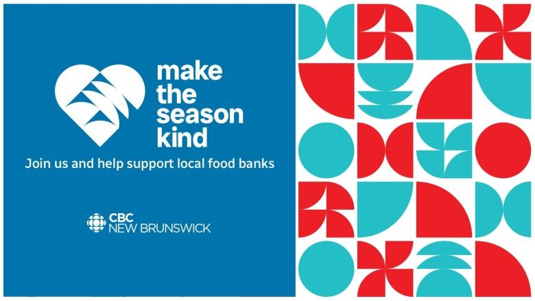 A poster for the Make the Season Kind campaign in Moncton. On the left is a blue box with Make the Season Kind in capital letters with 