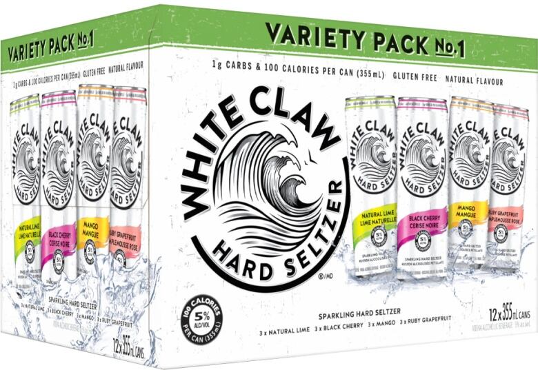 An image of a variety pack of White Claw seltzer. 