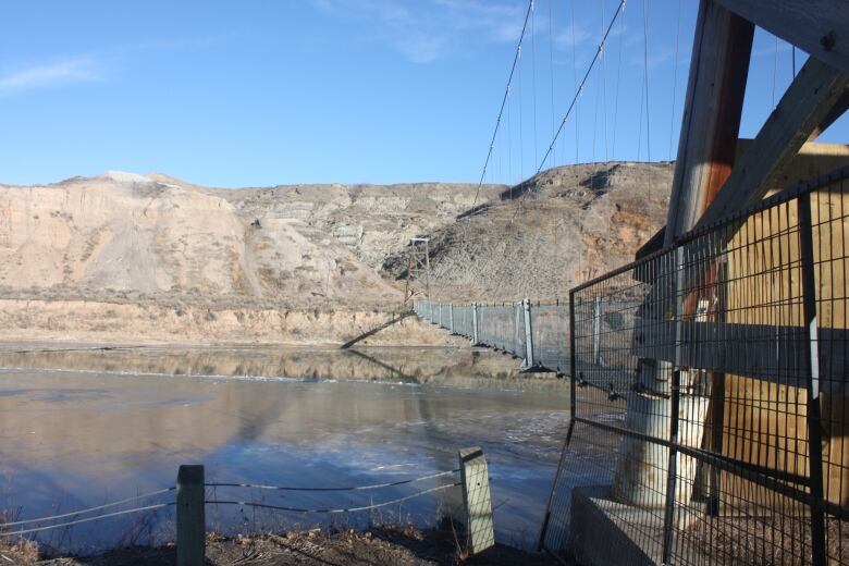 A bridge over a body of water. 