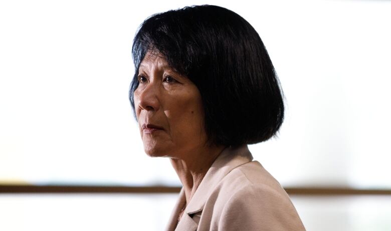 Mayor elect Olivia Chow is pictured during a press conference at Young Women's Christian Association of Greater Toronto's (YWCA) headquarters in Toronto on July 7, 2023.