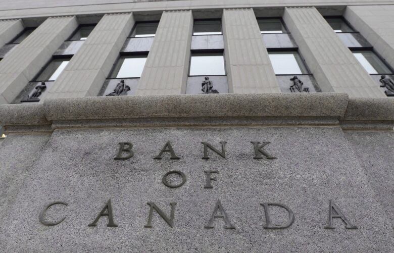 A building that says Bank of Canada on it.