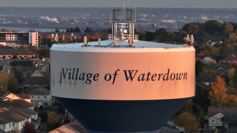 water tower that says village of waterdown