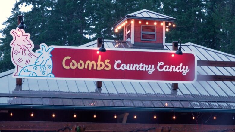 A sign reading Coombs Country Candy