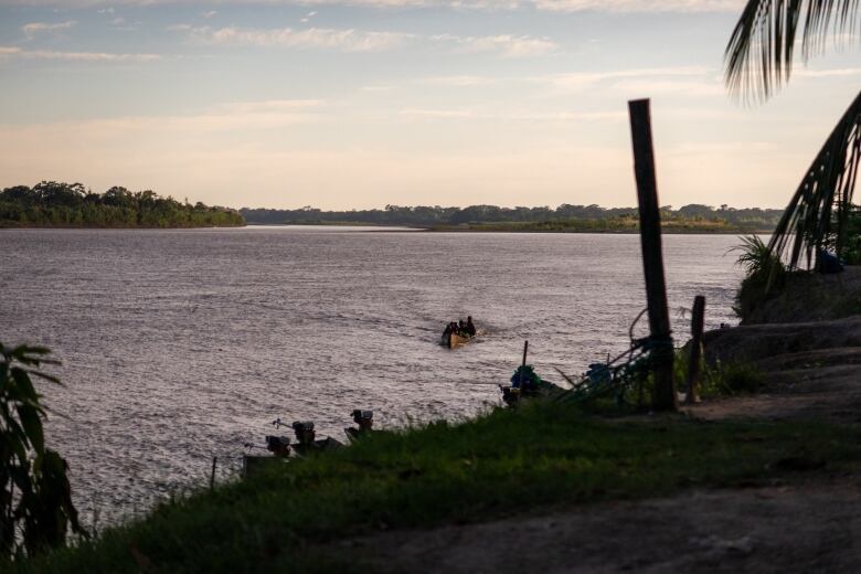 A boat is pictured on a river