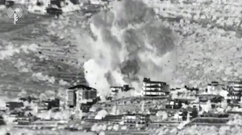 An Israeli air strike in Lebanon.