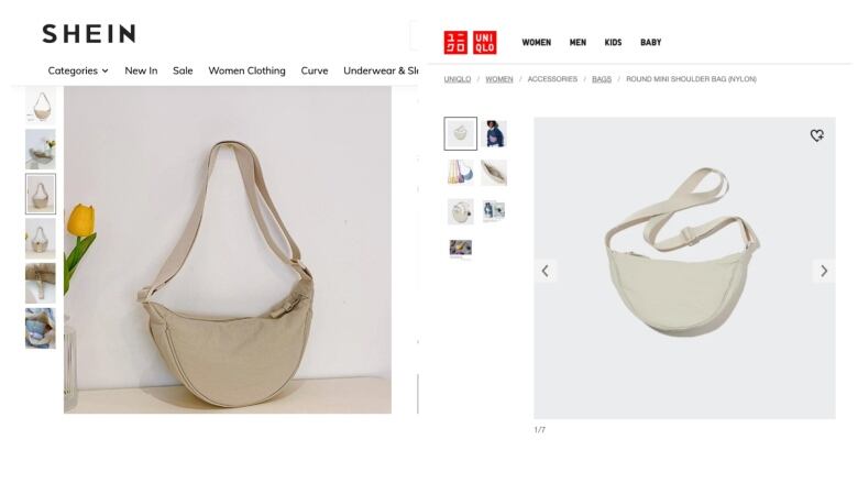 Two beige purses available for purchase online.