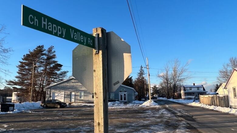 A Happy Valley Road sign