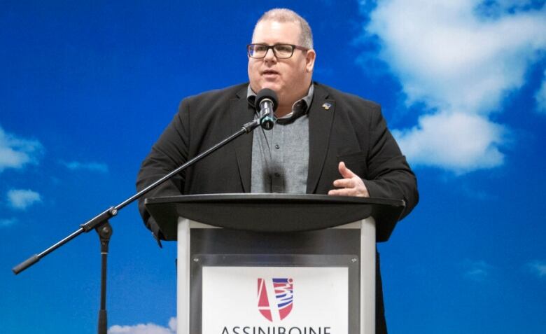 A man standing behind a podium