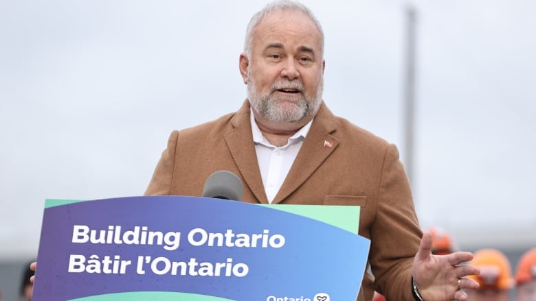 Ontario Energy Minister Todd Smith speaks during a news conference at the Pickering Nuclear Generating Station in Pickering, Ont., on Jan. 30, 2024.